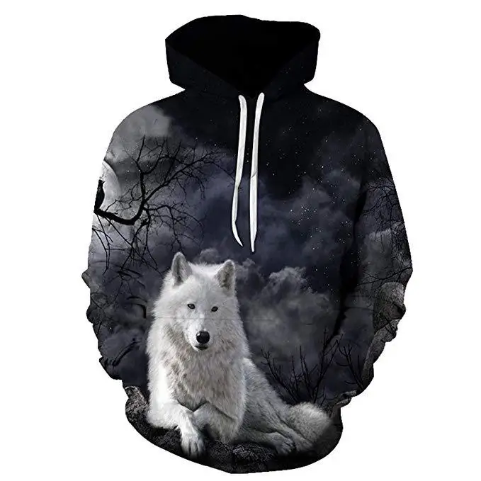 2020 Magic color Galaxy Wolf Hoodie Hoodies Men Women Fashion Spring Autumn Pullovers Sweatshirts Sweat Homme 3D Tracksuit