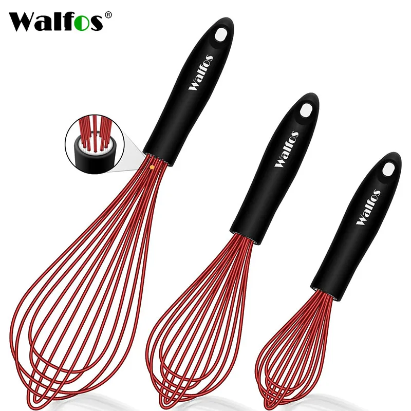 

WALFOS Silicone Wire Whisk Manual Egg Beater Blender Milk Cream Butter Beater Kitchen Baking Cooking Utensils Accessiores