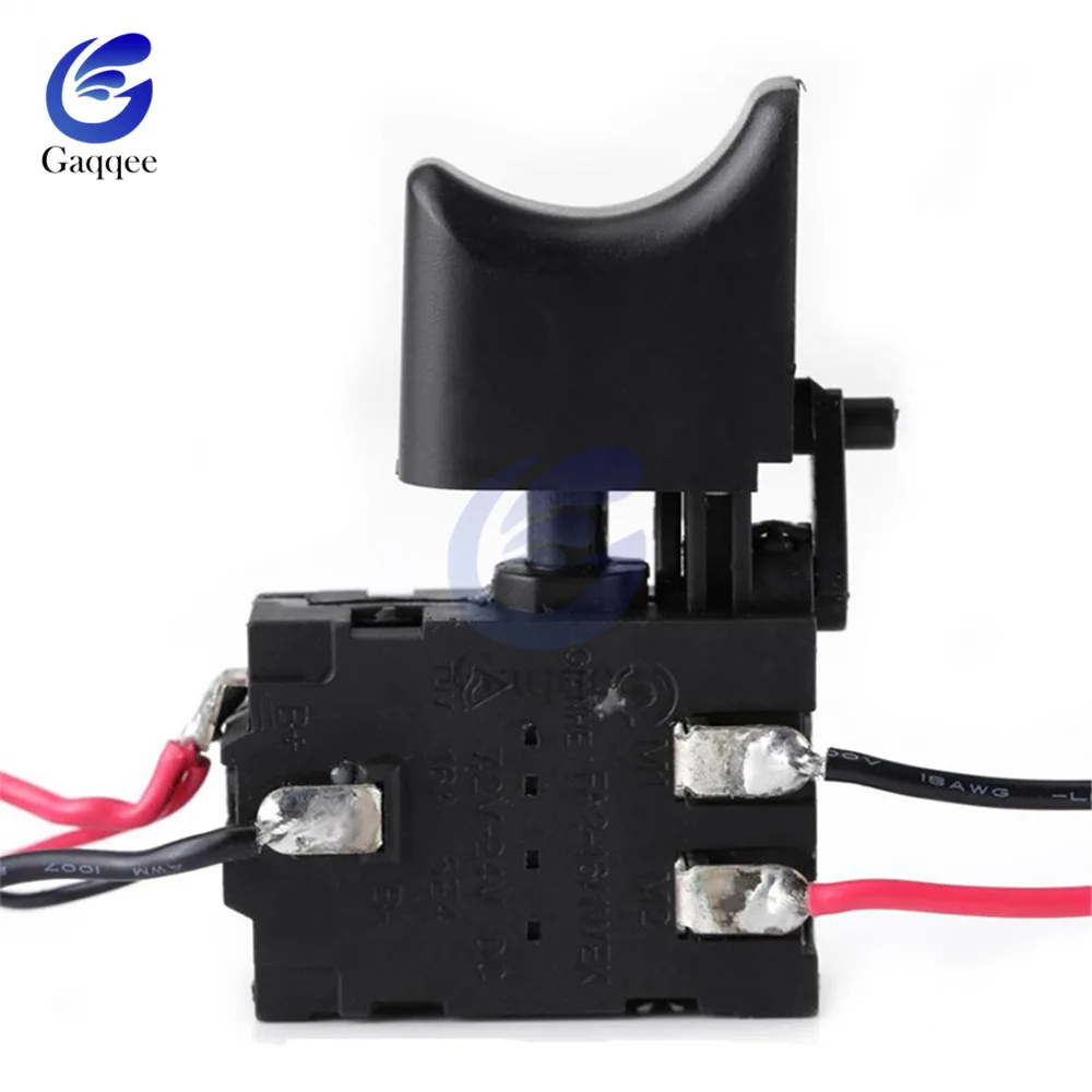 DC 7.2 V - 24 V 16A Electric Drill Controller Switch Lithium Battery Cordless Trigger Switch With Small Light for Power Tools