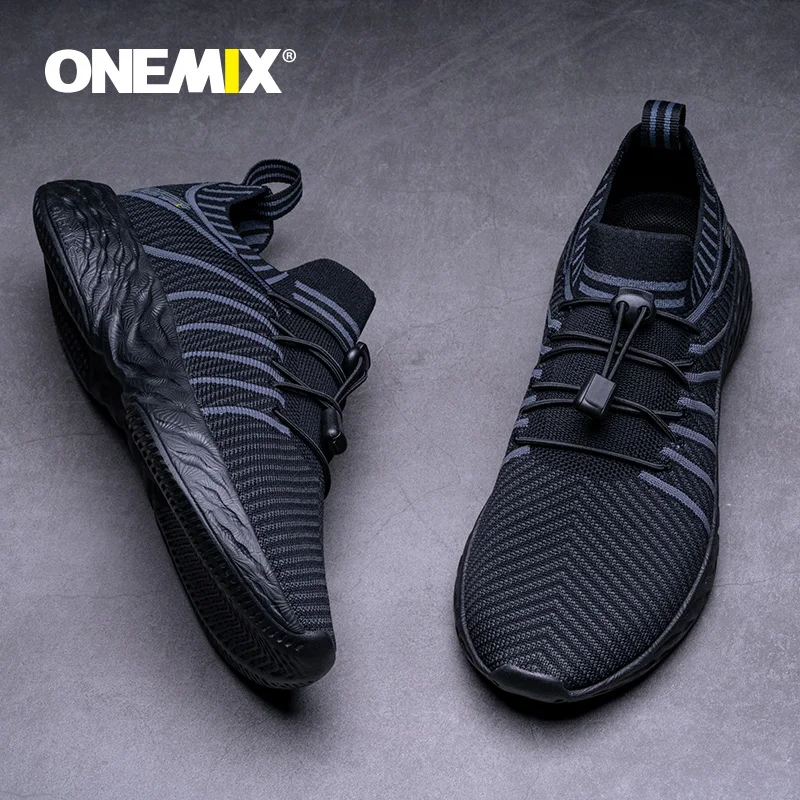 ONEMIX Men\'s Running Shoes Trainers Waterproof Sneakers Breathable Slip-On Athletic Sports Workouts Training Shoes Walking Shoes