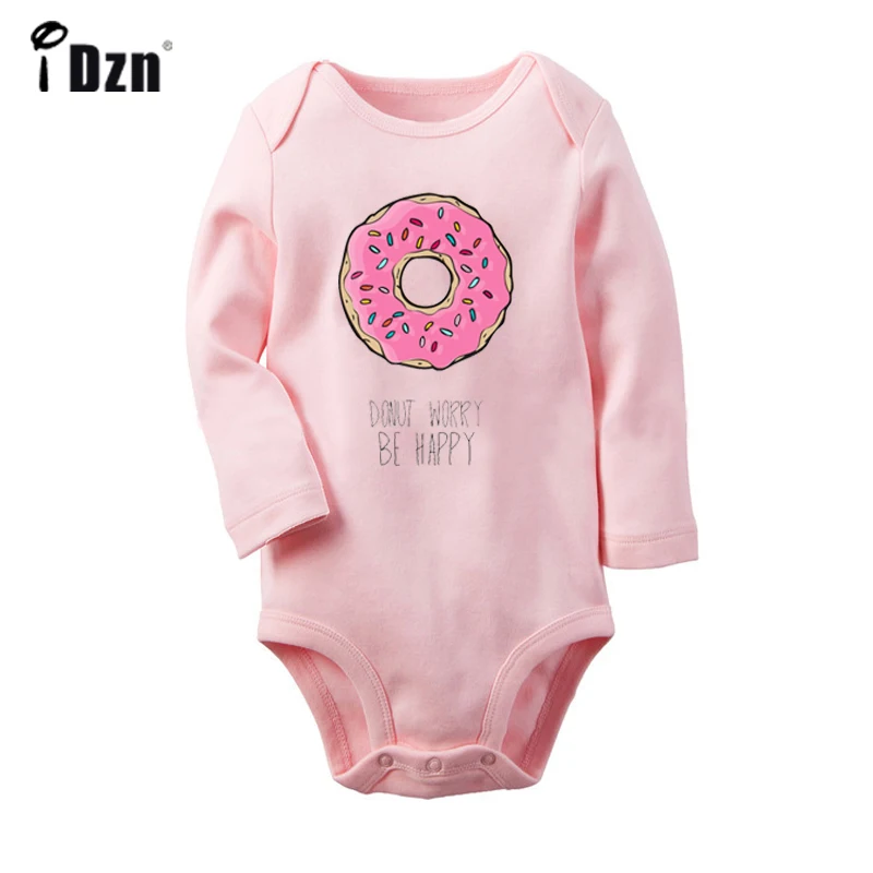 Cute Don't Worry Donut Worry Be Happy Pineapple WiFi Newborn Baby Bodysuit Toddler Onesies Long Sleeve Jumpsuit Cotton Clothes