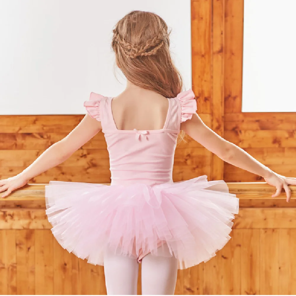 Pink Girls Ballet Tutu Dance Costume Crown Ballerina Dancing Clothes Dance Leotard Dress for Kids