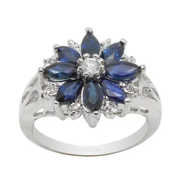 CoLife Jewelry Natural Chinese Sapphire Ring 2.5mm*5mm Marquise Cut Sapphire Silver Ring 925 Silver Sapphire Jewelry