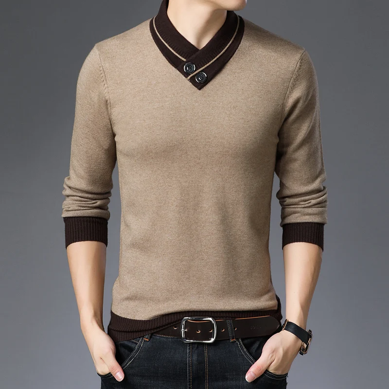 

Man Buttons Sweater Winter Autumn Thick Jumper Fashion Male Long Sleeve Knit Clothing Pullovers