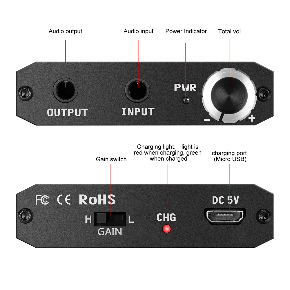 Portable Headphones Amplifier Audio Ampli Hifi Fever Dual NE5532 Op Amp Balanced Mini Headphone Amp Earphone Amplifier