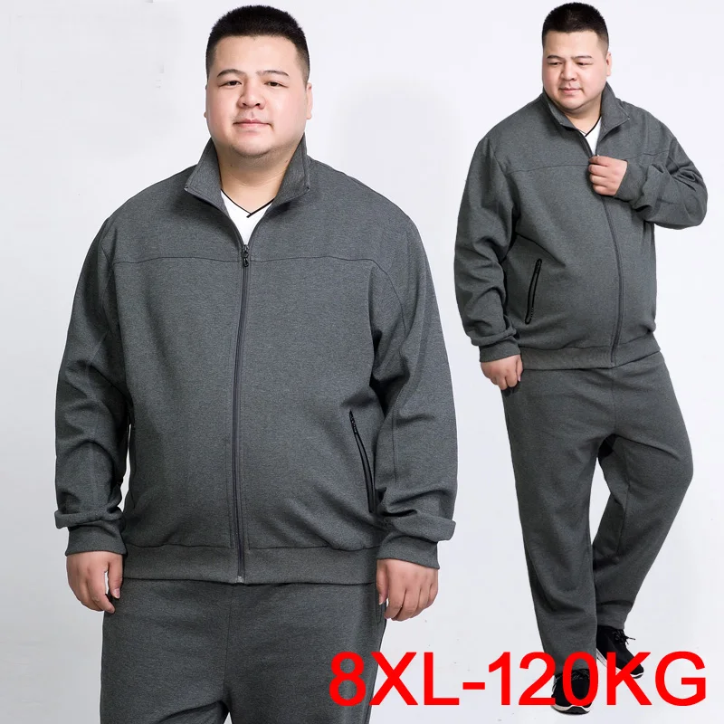 

Plus Size New Fall Men Sets Pants Clothing Sweatsuit Cardigan Fashion Clothes Trousers Sportswear Sweatpants Tracksuits 3xl 8xl