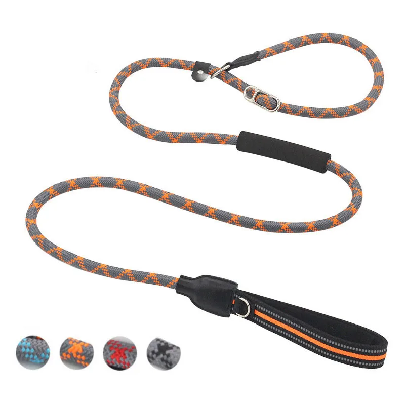 

Slip lead dog leash Double handle slip Dog lead Reflective slip Leash Big Dog slip Leash Rope Labrador Large Dog Climbing Rope