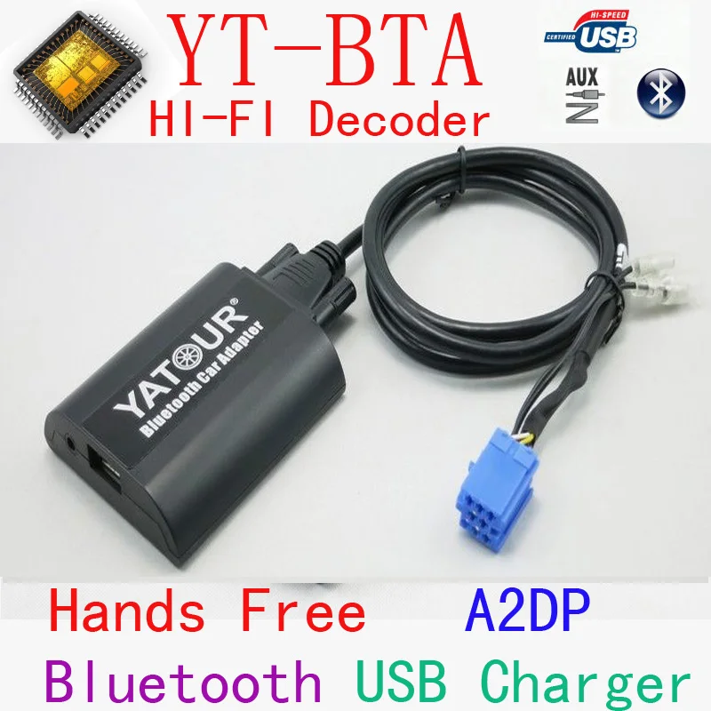 

Yatour BTA Bluetooth Hands Free Call Smart Phone A2DP Music Car kits For RD3 Peugeot Citroen RB2 RM2 Van-bus With HI-FI HFP