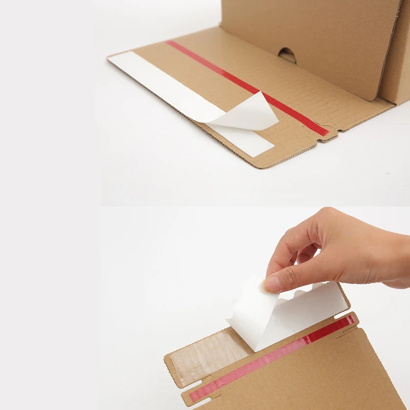 10Pcs 5 Sizes Natural Paper Box Corrugated Paper Packaging Gift Box Thicken Cardboard Carton Postal Shipping Box Mailer