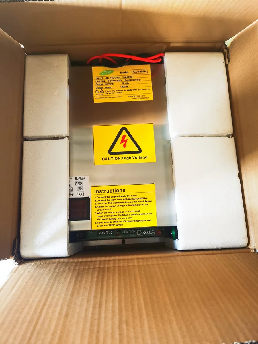 High Voltage Power Supply with 5KV-40KV 1500w Single Output Electrostatic Cleaner Air Purification