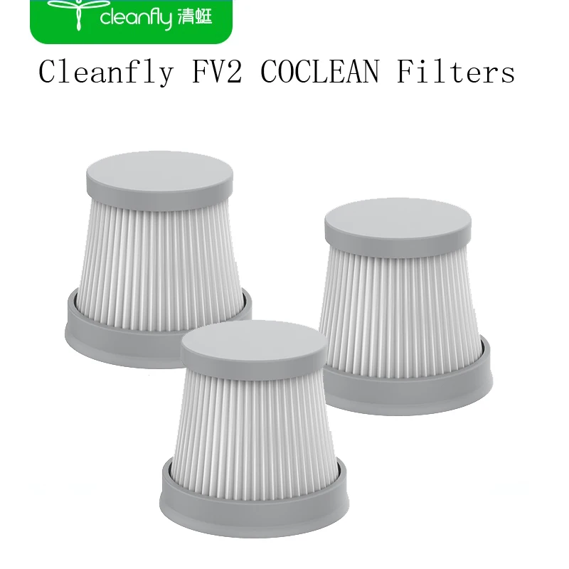 Original Cleanfly FV2 Filters COCLEAN Car Handheld Vacuum Filters Spare Parts Pack Kits HEPA Filter home Floor Cleaning Brush