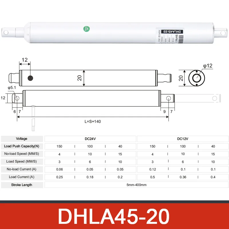 Imagem -02 - Atuador Elétrico 3500n Atuador Elétrico Linear Dc24v Atuador de Fechadura para Porta 500 mm Baixo Ruído Empurrador de Piso