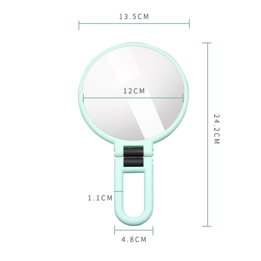 Gương Cầm Tay, Xanh Lá Hồng Gương Cầm Tay Với Tay Cầm, 2 Mặt Gương Trang Điểm Có 2X, 5X Kính Phóng Đại Cho Du Lịch