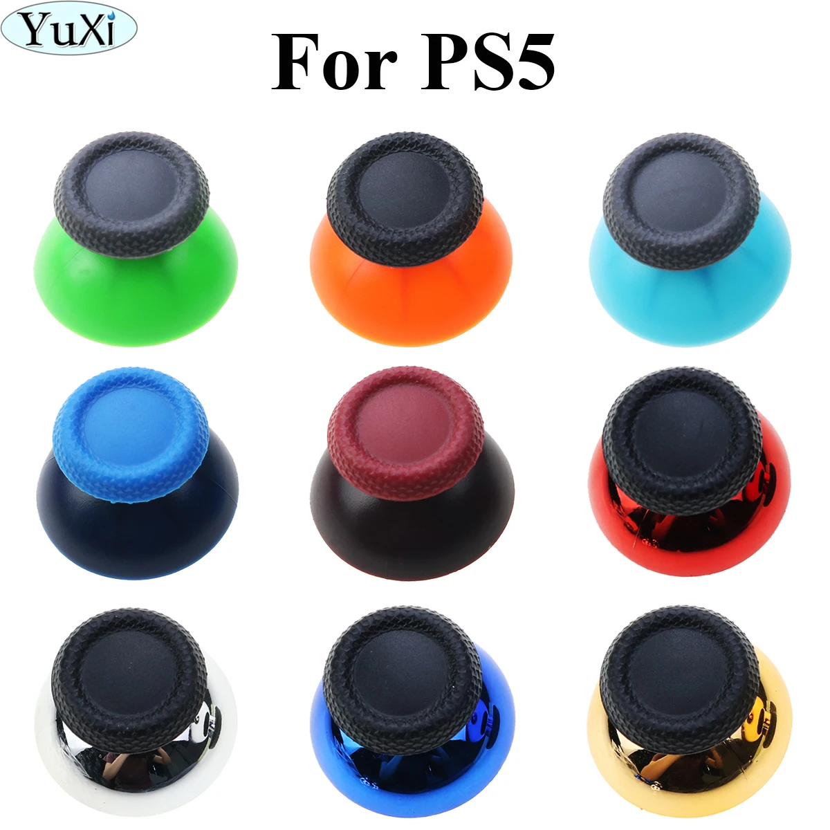 YuXi 1pc 3D Analog Joystick Stick For Sony PS5 Controller Analogue Thumbsticks Caps Mushroom Game Head Rocker Replacement