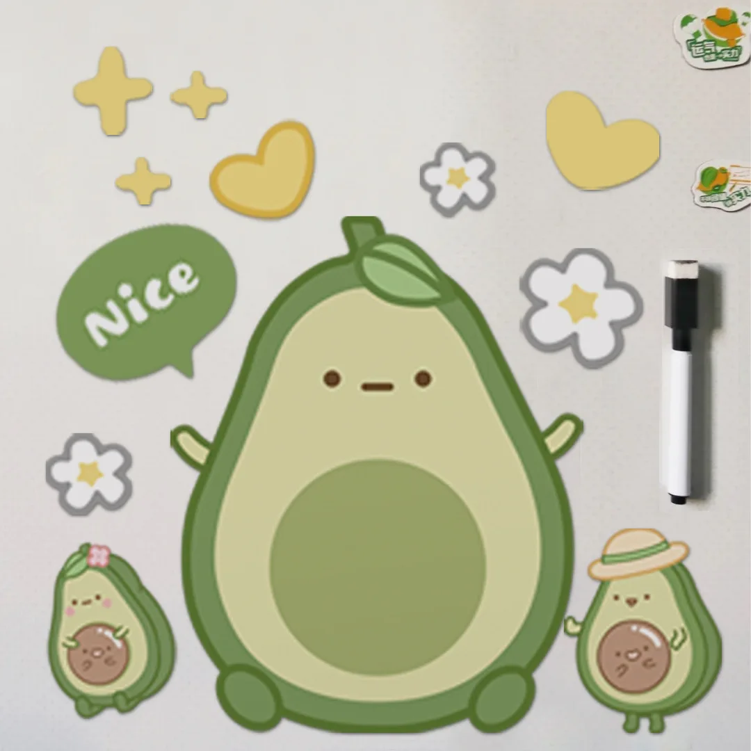 Cute Avocado Fridge Magnet Message Board Whiteboard Refrigerator Sticker Reminder Memo Pads Magnetic Daily Planner Home Decor