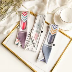 Korean-Style Small Silk Scarf Women's Spring Autumn Narrow Fashion Arm Bag Ribbon Neckerchief Small Ribbon