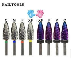 RolinStar Carbide Long Shank 2 way Corn Left+Right hand Nails Accessories Remove gel removel varnish Nail Drill Bit