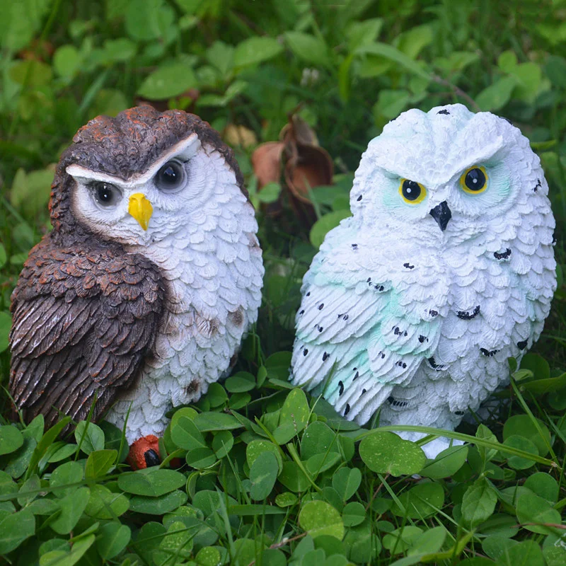 

Little Owl Decoration Bonsai Decoration Bird Model Resin Crafts Animal Sculpture Pastoral Home Decor Desk Decoration Figurine