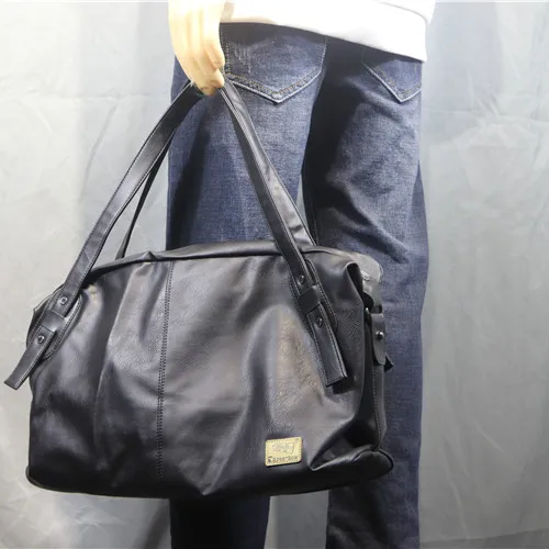 Korean Fashion Design Men\'s Handbag Tote Laptop Bags Large Capacity Male Travel Bags Leather Shoulder Messenger Bags for man