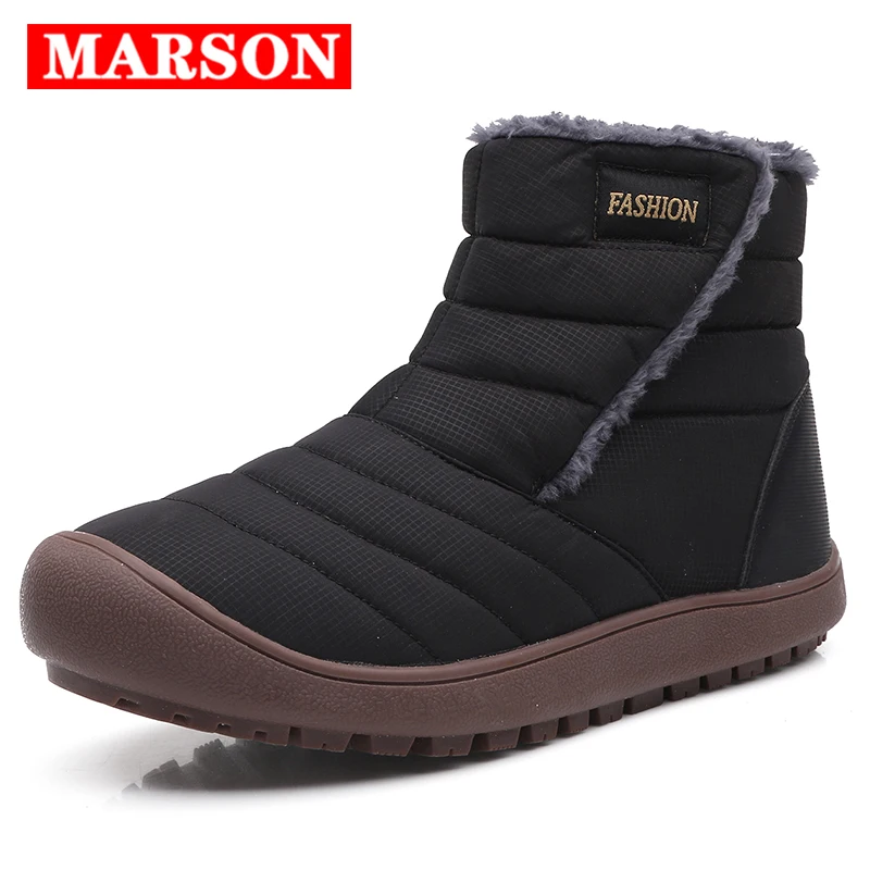 

MARSON Couples Winter Snow Boots Keep Warm Boot Men's Casual Walking Hiking Shoes Women's Outdoor No-Slip Plus Size Footwear