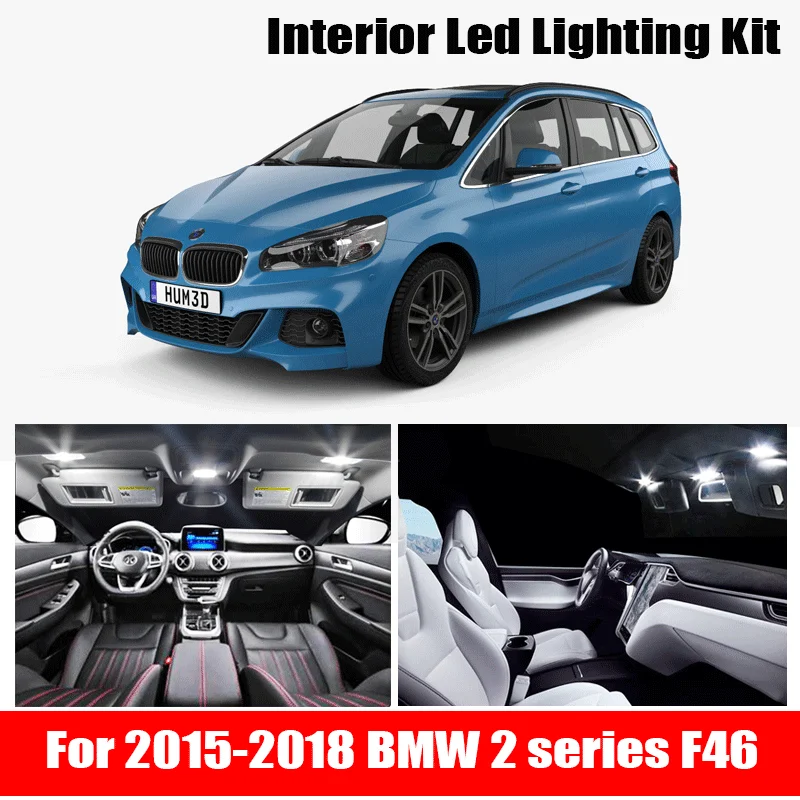 For 2015-2018 bmw 2 series F46 gran tourer  White car accessories Canbus Error Free LED Interior Light Reading Light Kit Map Dom