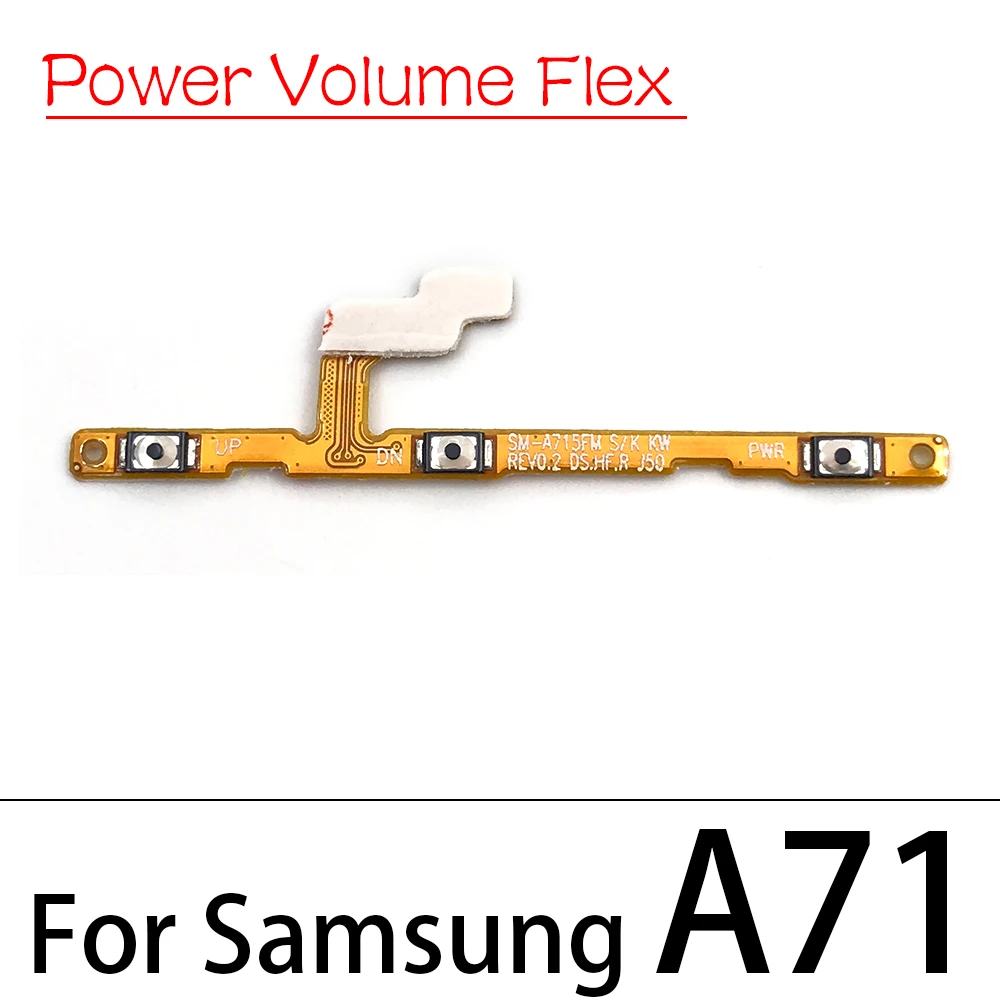 Botón de volumen de encendido y apagado, Cable flexible para Samsung A10, A20, A30, A50, A70, A01, A11, A10s, A71, A20s, A21s, A30s, A51, A31, A50s, 50 unidades