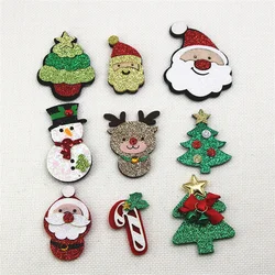 Non-woven Cloth Sequins patches Christmas tree/snowman/Cane/reindeer Appliques for clothes Sewing Supplies DIY craft ornament