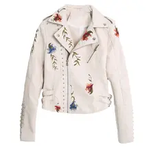 Women's Floral Faux Leather Jacket #4