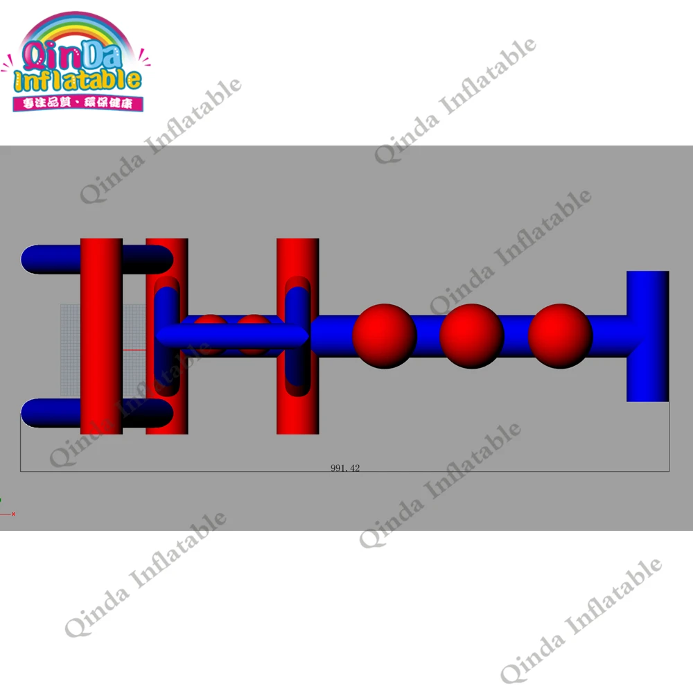 Tùy Chỉnh Bơm Hơi Nước Vượt Chướng Ngại Vật 10M Bơm Hơi Nước Wipeout Cho Bể