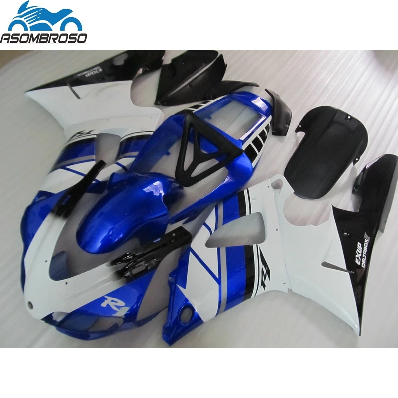 

Customize Paint Motorcycle Bodywork fairings for YAMAHA R1 fairing kit 1998 1999 blue white black fairing set YZFR1 98 99 HP36