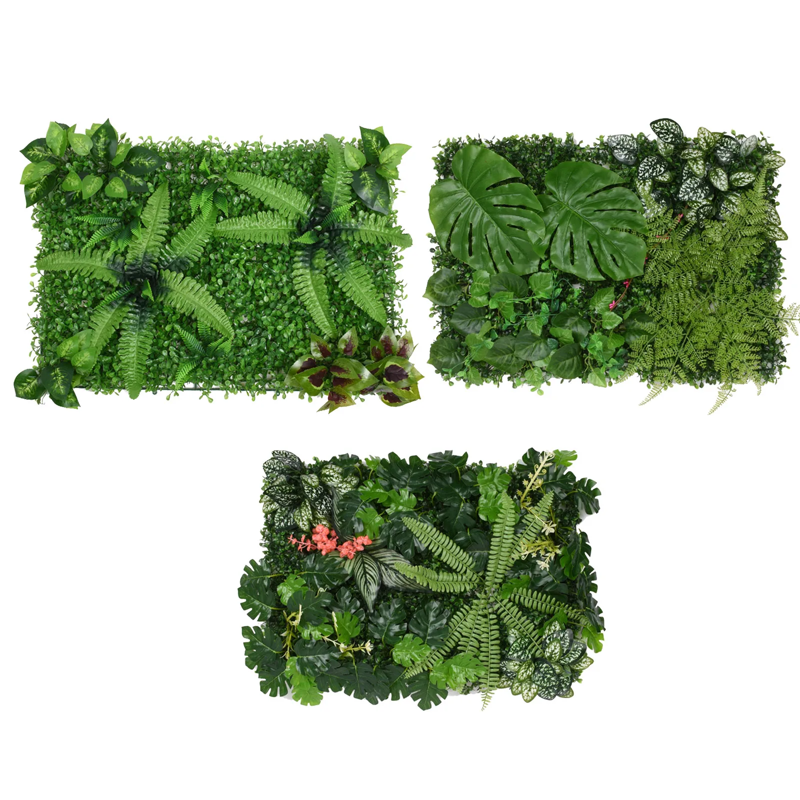 Artificial Leaf Hedge Board Plant Panels Lawn Grass Fake Decorative Wall Plant Outdoor Privacy Hedge Screen Garden Home Decor