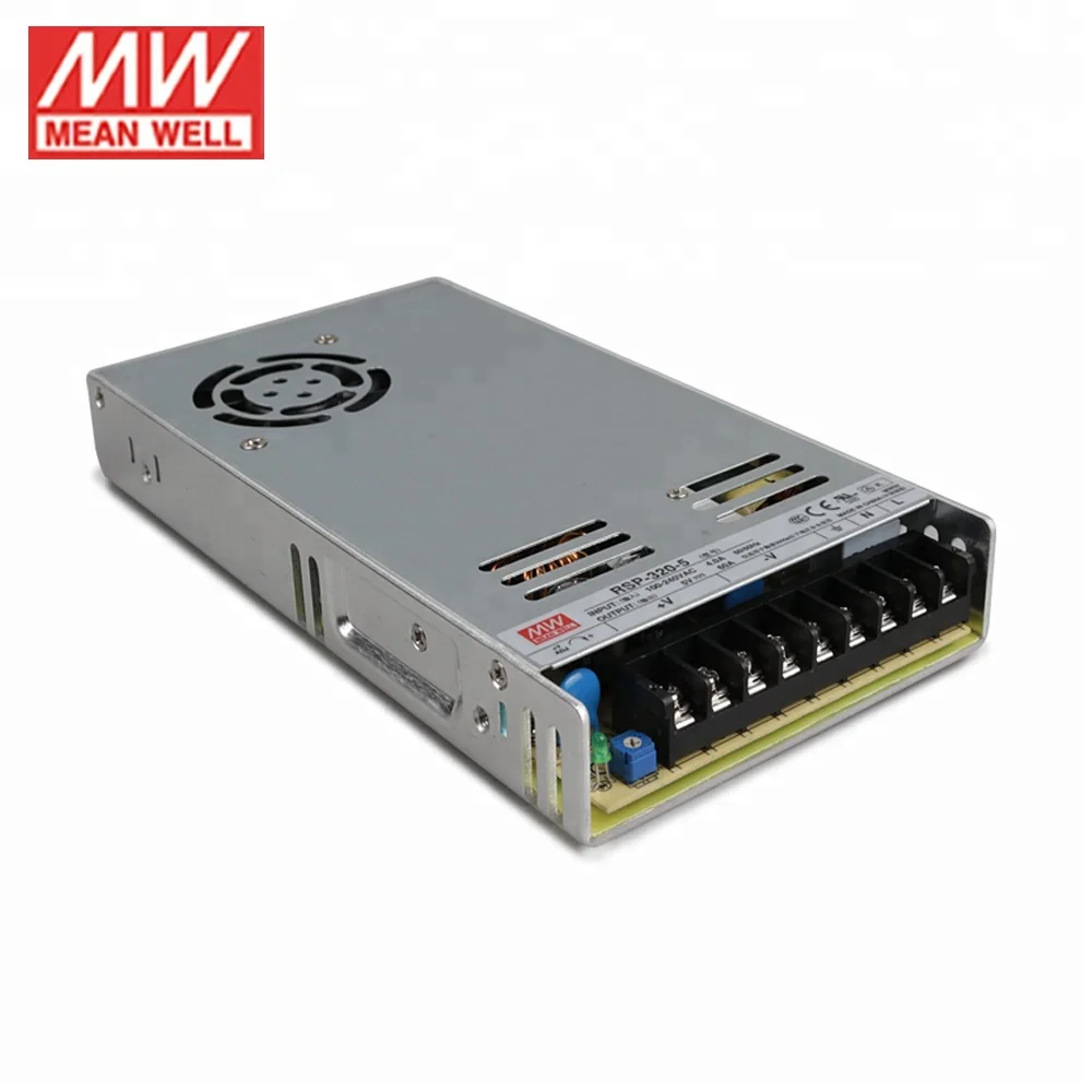 Original MeanWell  RSP-320-5/12 Switching Mode Power Supply PFC;AC100-240V input;5V/12 320W output suitable for EU country