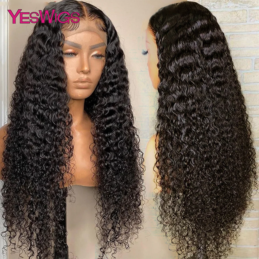 13x6 Deep Curly Lace Front Human Hair Wigs For Women Pre Plucked Kinky Curly Human Hair Wig 13x4 Water Wave Lace Frontal Wig