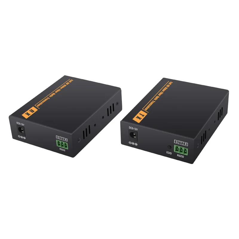 Transmisor y receptor extensor óptico de fibra 4K HDMI, incluye hasta 20KM, modo único LC, compatible con RS232