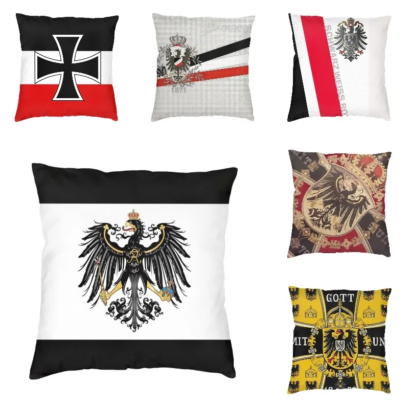 Personalized Flag Of The Kingdom Of Prussia Square Pillow Case Home Decor German Patriotic National Flag Cushion Cover For Car