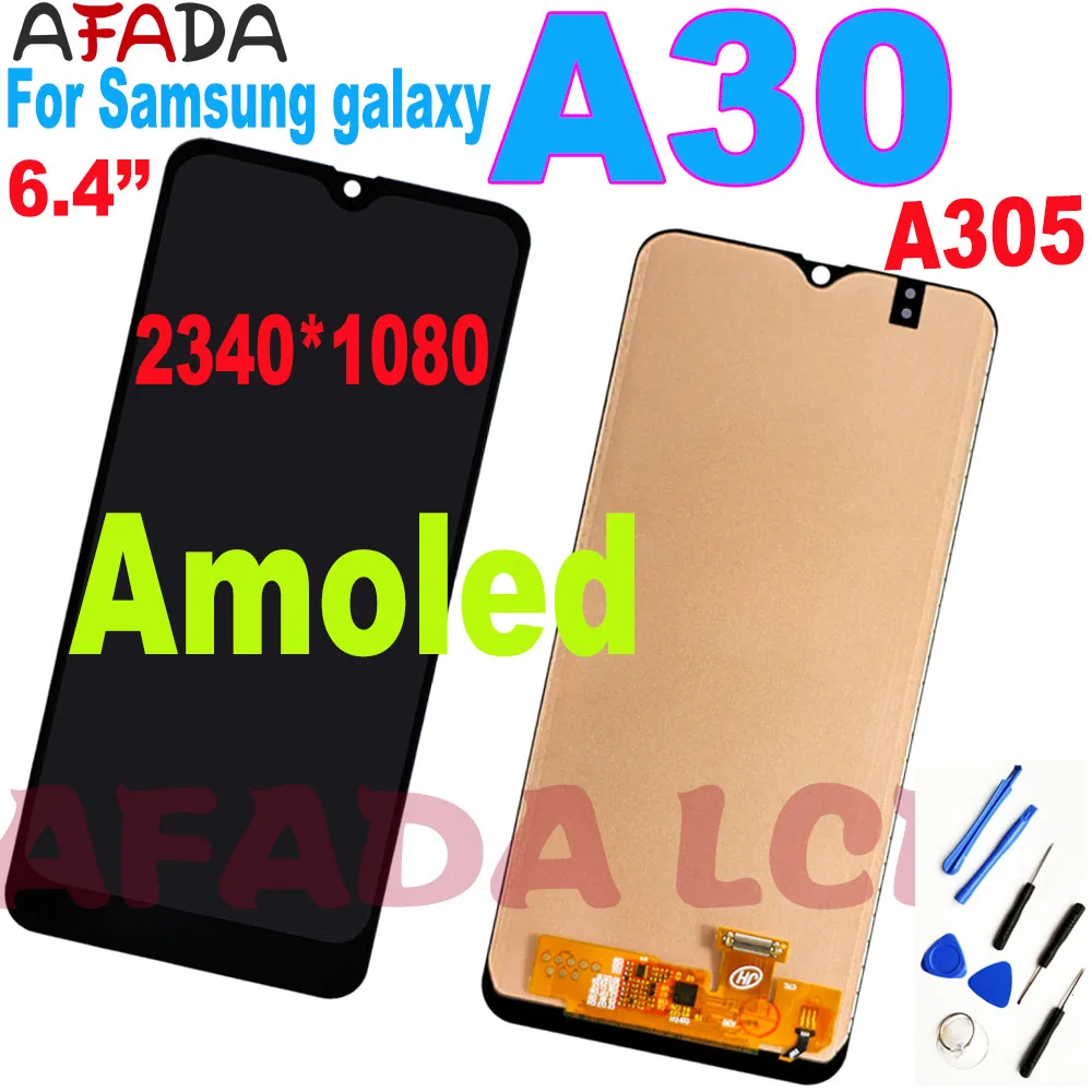 

6.4 For SAMSUNG GALAXY A30 A305DS A305FN A305G A305GN A305YN A305F A305A LCD Display Touch Screen Digitizer Assembly for A30 LCD