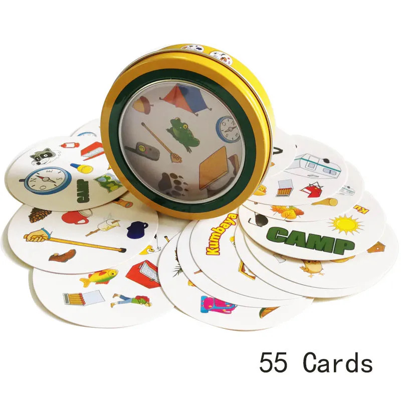 2019 New Spot Cards Game English Version for Children Family Activities Party Board Game Deck Board Games it with metal Box