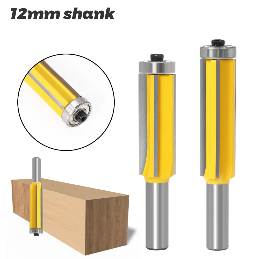 1PC 12MM Shank Milling Cutter Wood Carving Flush Trim bit Z4 Pattern Router Bit Top Bottom Bearing Bits Milling Cutter Woodwork