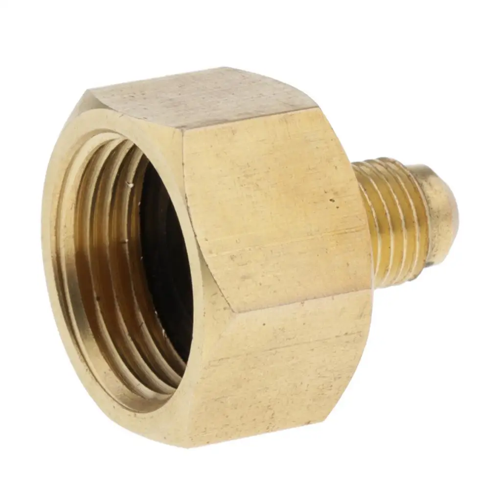 Brass W21 To 1/4 SAE Air Conditioner Adapter Vacuum Pump Adapter Fitting