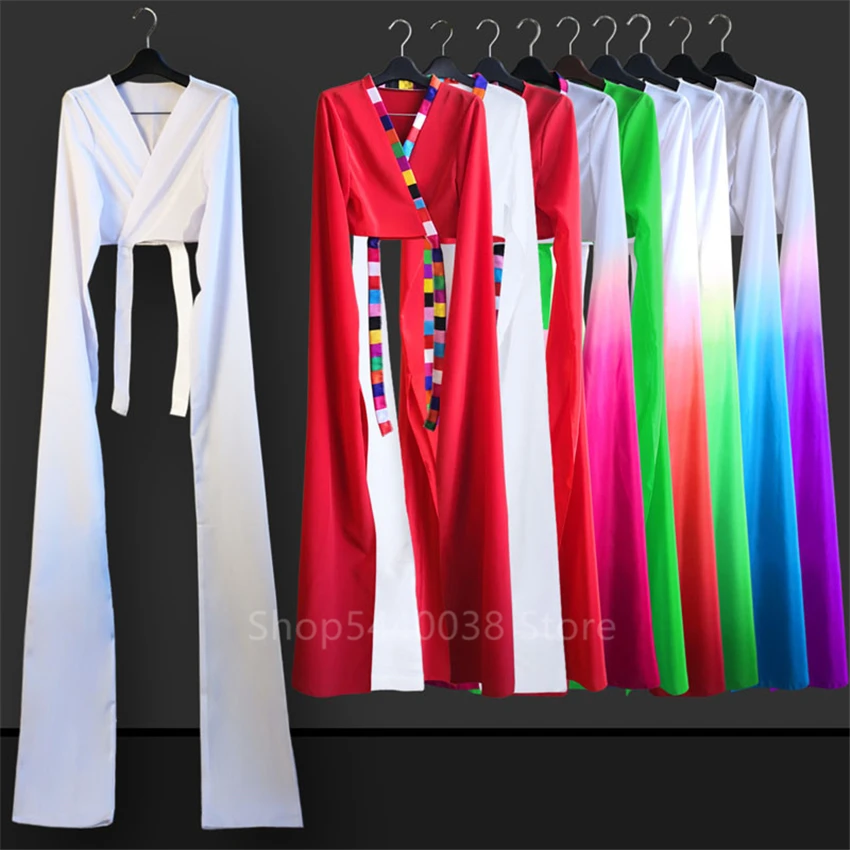 

Multicolor Hanfu Water Sleeves Classical Beijing Opera Tibetan for Adult Women Practice Folk Dance Performence Yangko Clothes