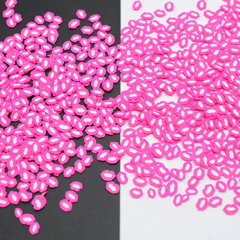 100g/lot Lips kiss Polymer Clay Sprinkles Lovely confetti for Crafts Making, DIY