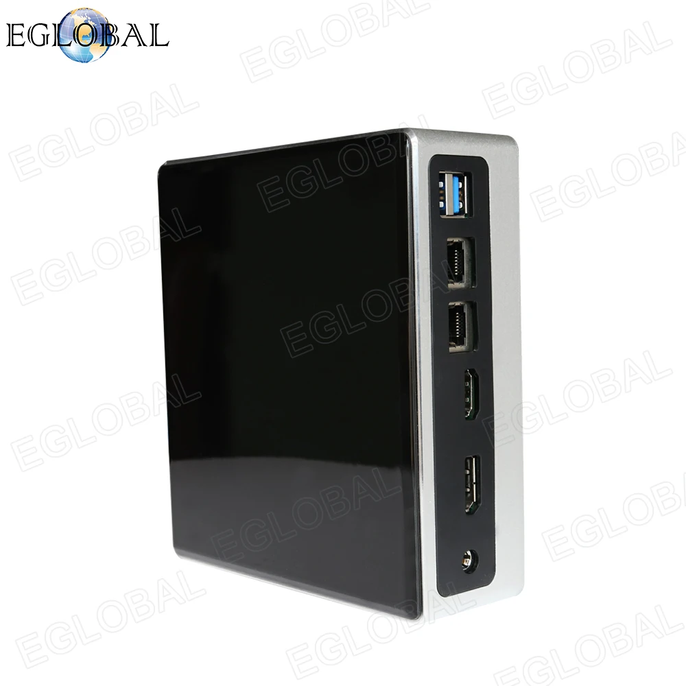 Eglobal 10th Gen Mini PC Komputer Intel I7-10510U 4 Core 2 * DDR4 M.2 SSD 2 * Lan 4K HTPC Windows 10 Linux 8 * USB USB-C HDMI Fan PC