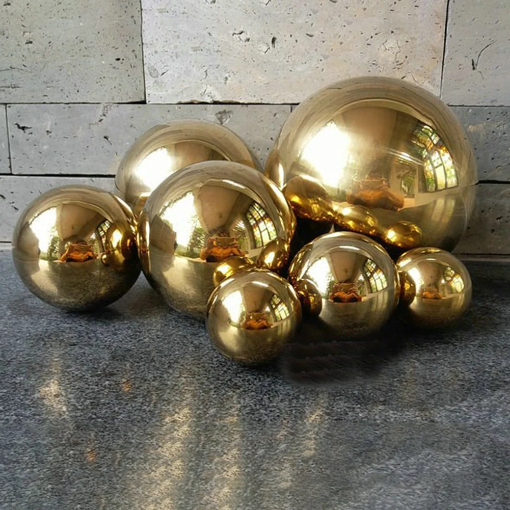 201 Stainless Steel Titanium Gold Hollow Ball Seamless Home&Garden Decoration Mirror Ball Sphere HOT!