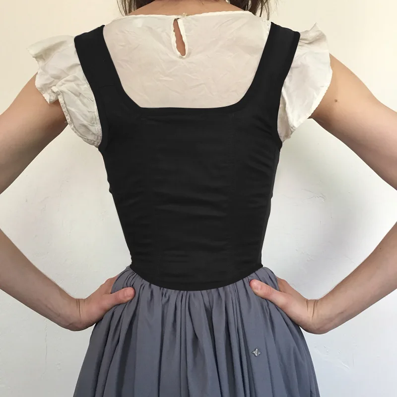CEINTHRONEZ-Camiseta sin mangas de tubo para mujer, corsé ajustado con agujeros, Tops informales elegantes de verano