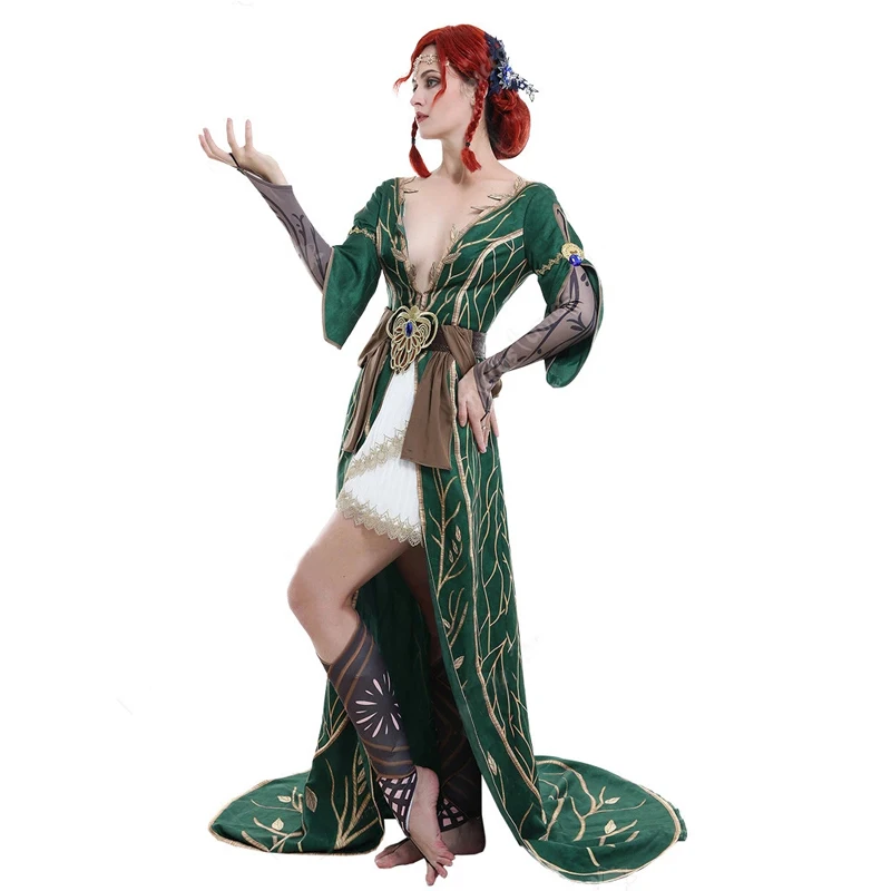 Triss Merigold Alternative Look DLC Outfit Cosplay Costume Dress Robe