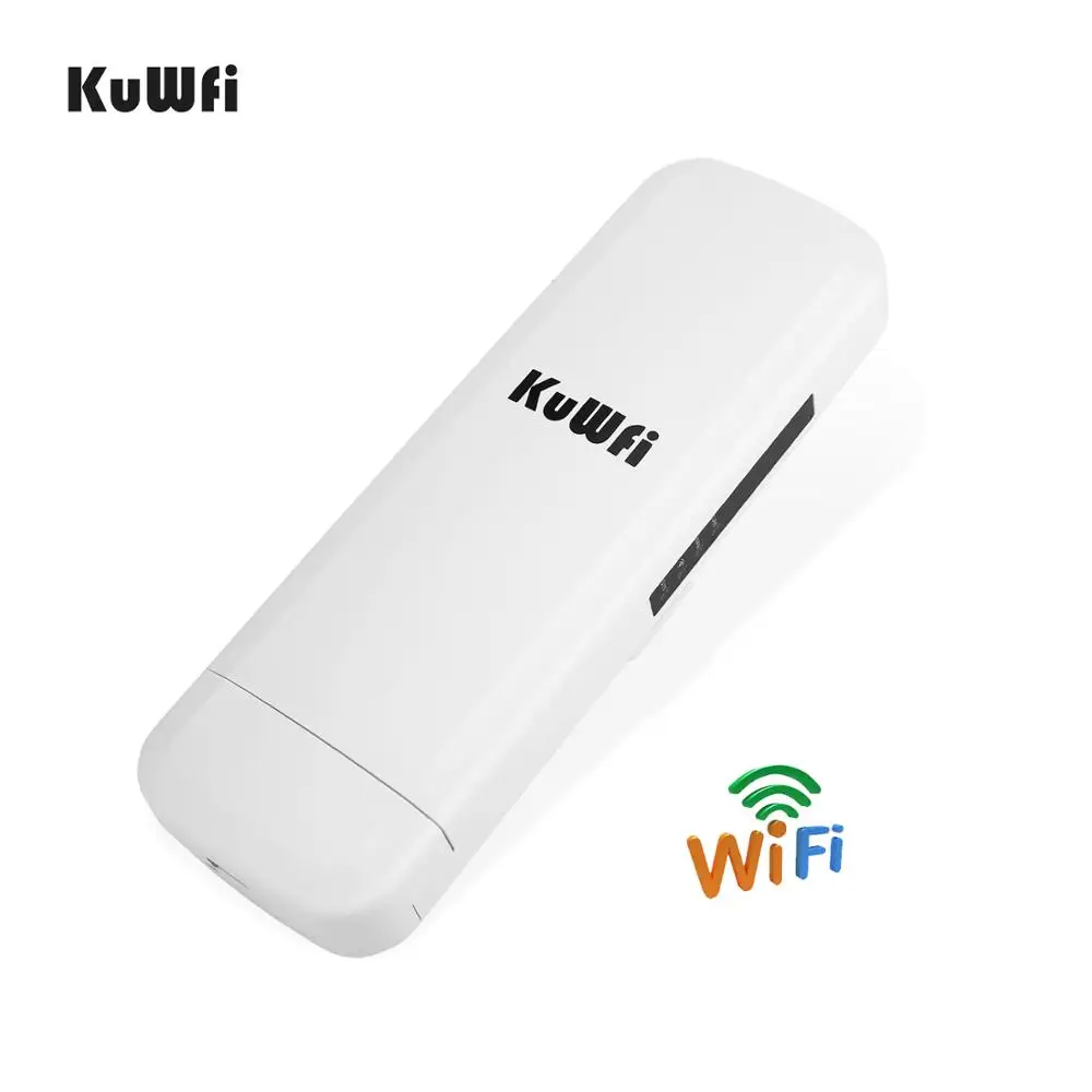 Kuwfi 3Km 2.4G 300Mbps Wifi CPE Router Wifi Repetidor Wifi Extender Puente inalámbrico Punto de acceso para cámara inalámbrica Pantalla LED