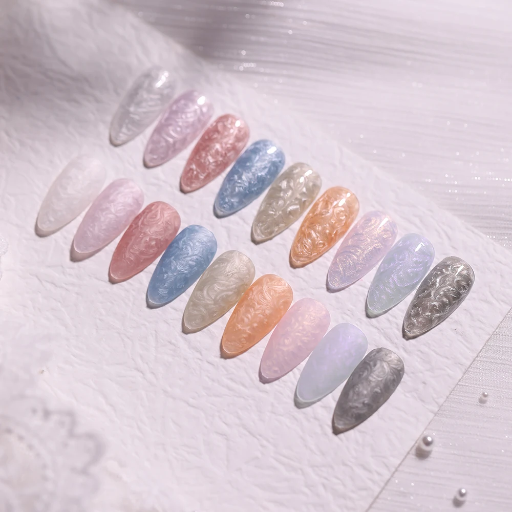 Vendeeni 9 Farben Perlmutt-Muschel-Faden Gel-Nagellack UV Soak-Off Gel-Lack DIY Muschel-Faden-Muster Gel-Lack für Maniküre – Detail 6