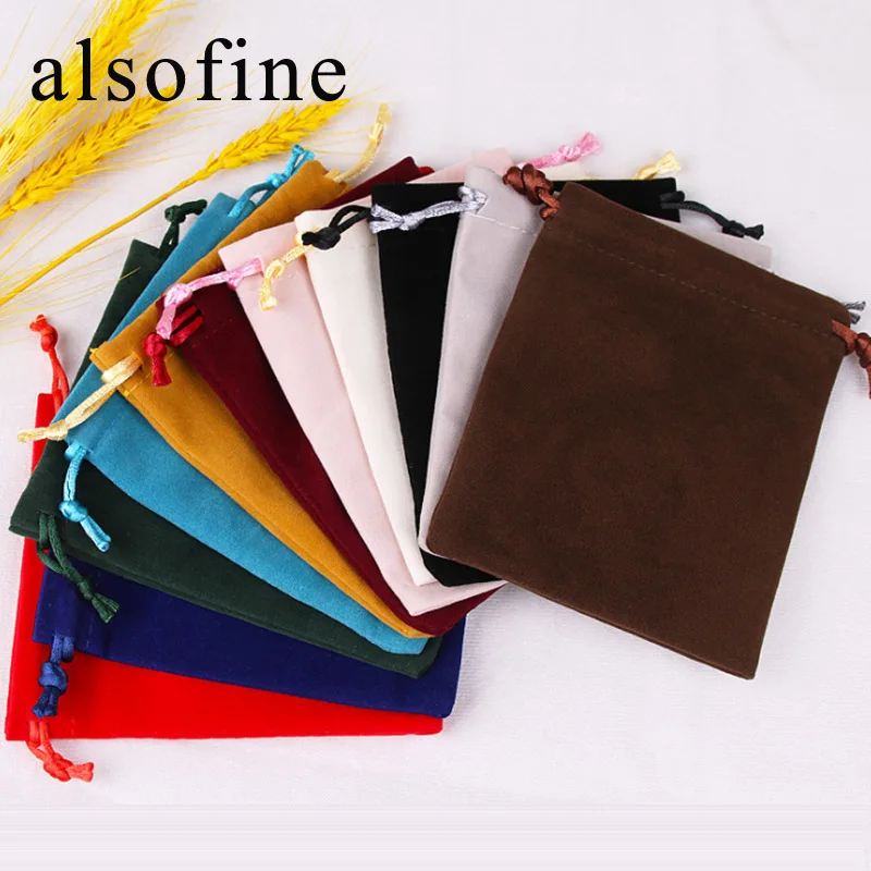 New Arrival Flannel Bag Small Jewelry Packaging Drawstring Pocket Mobile Power Earphone Storage Bag Flannel Jewelry Storage Bag