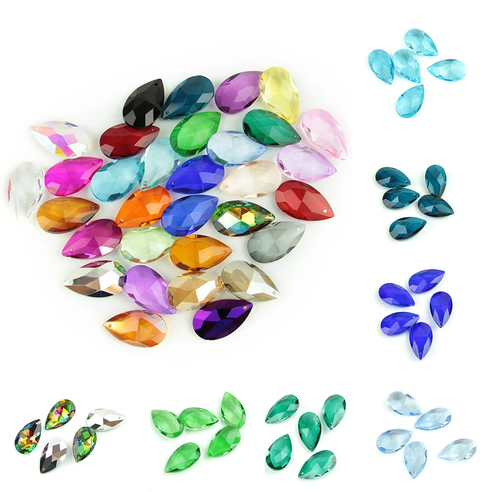 Colors 38mm 50mm 63mm 10pcs Crystal Teardrop Chandelier Pendants Glass Diy Lamp Parts for Wedding /Home Lighting Decoration