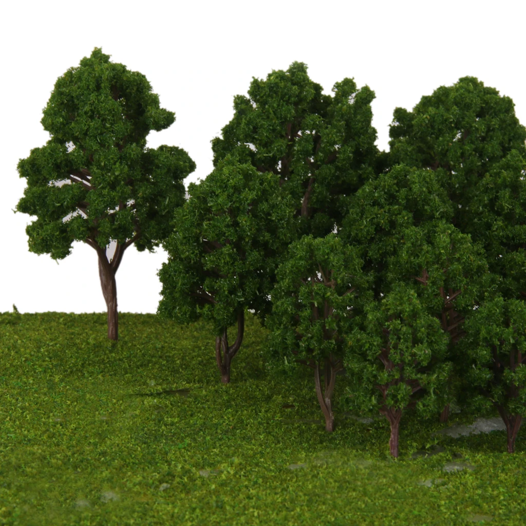 20pcs Green Trees Model Train Railway Diorama Park Scenery HO N Scale 1/75-200